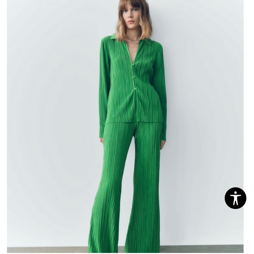 NWT Green Pleated pants